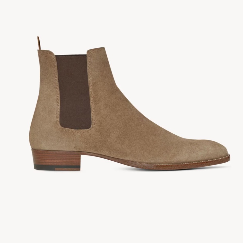 Men’s Saint Laurent Wyatt Chelsea Boots Suede Tobacco Size 10 Great Condition